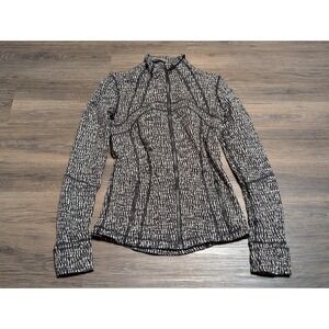 Lululemon Define Luon Jacket Size 4 Black White Static Full Zip  LW4BH4S